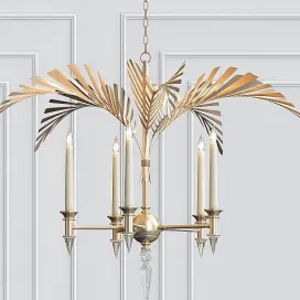 Palm frond light chandelier